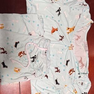 Hanna Andersson Light Blue Pajama Set with Dog Print